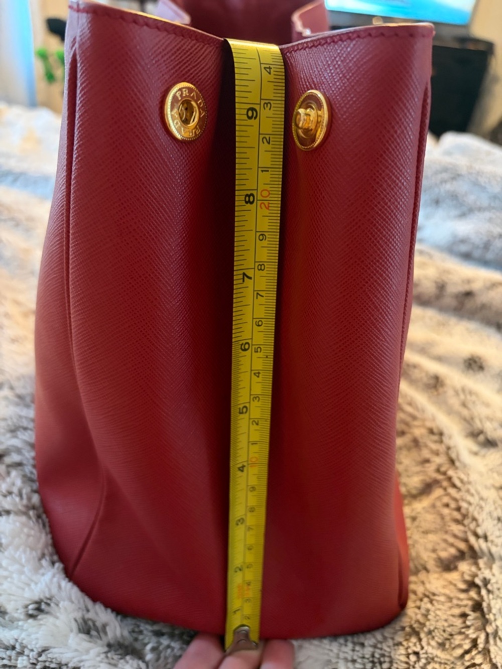 Prada Authentic Red Saffiano Leather Lux Classic Workbag Tote Handbag Bag Purse - Picture 16 of 16